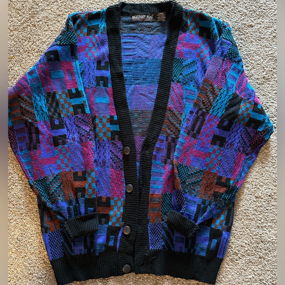 Colorful Geometric Knit Sweater